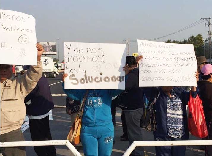 manifestantes circuito exterior mexiquense