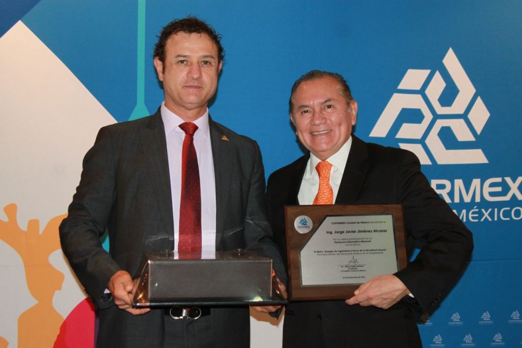  Jesús Padilla Zenteno, presidente de COPARMEX CDMX y el director del Sistema de Transporte Colectivo Metro, Jorge Javier Jiménez Alcaraz.