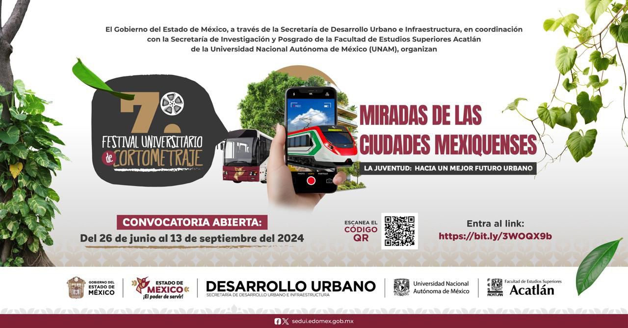 Ya está abierta la convocatoria para el 7° Festival Universitario de Cortometraje “Miradas de las Ciudades Mexiquenses”