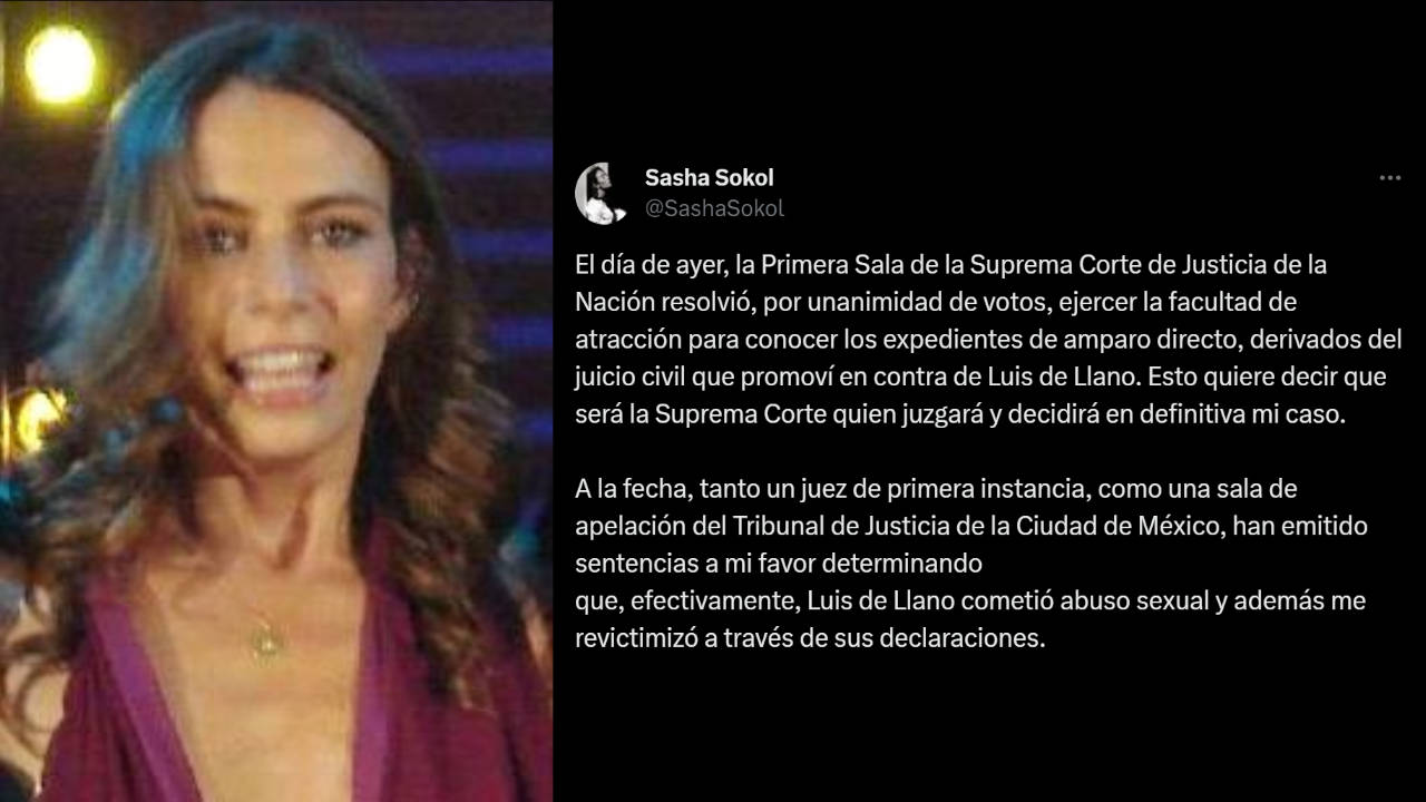 Sasha Sokol celebra que SCJN atraiga su caso contra Luis de Llano