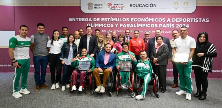 Entrega Gobernadora Delfina Gómez Álvarez estímulos económicos por 8 mdp a deportistas olímpicos y paralímpicos