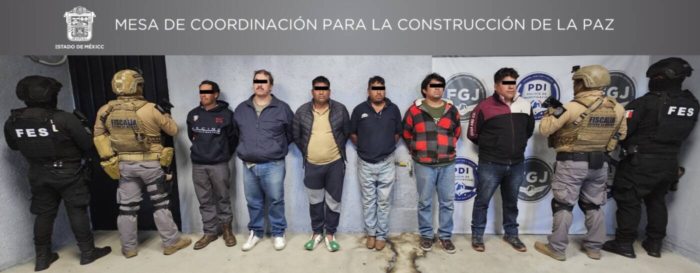 Capturan autoridades del EdoMéx a siete presuntos extorsionadores que operaban en Santiago Tianguistenco