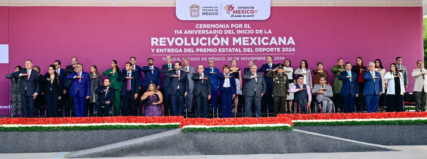 Entrega Gobernadora Delfina Gómez Álvarez Premio Estatal del Deporte 2024 en el marco del 114 Aniversario del Inicio de la Revolución Mexicana