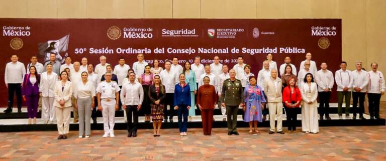 Gobernadora Delfina Gómez participa en Consejo Nacional de Seguridad Pública en Acapulco con la Presidenta Claudia Sheinbaum