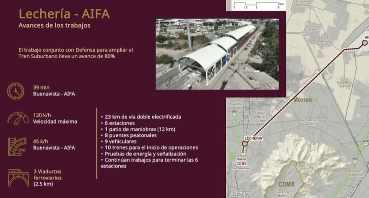 Reporta 80% de avance obras del Tren Suburbano Lechería–AIFA; impulsa EdoMéx interconexión con CDMX